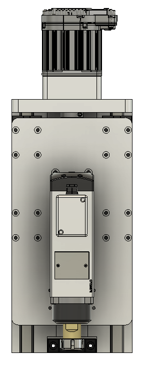 CNC刳刨机Z轴组件的Fusion 360参数模型，具有20毫米Hiwin导轨、20毫米滚珠丝杠和Nema34 Clearpath伺服电机缩略图